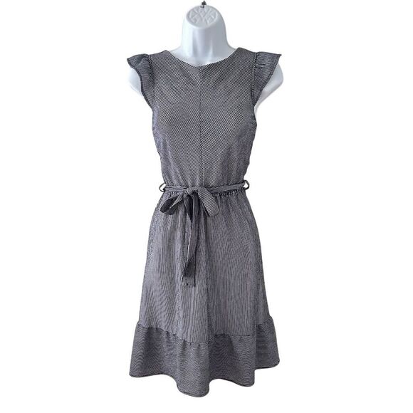 Monteau Women's Sleeveless Navy Striped Dress Size S Knee Length - Picture 7 of 7